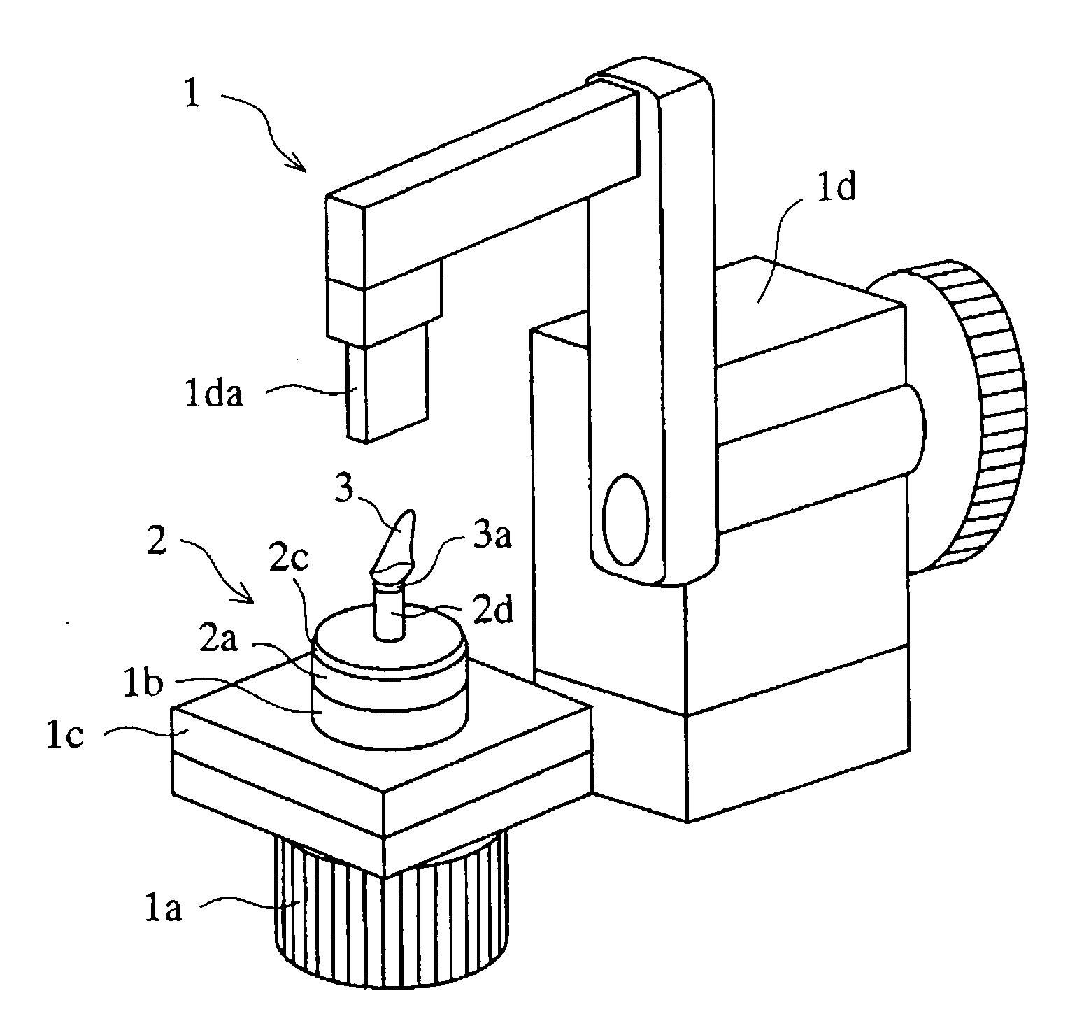 Measured object mounting tool and production method of three-dimensional shape data of dental prosthesis using that tool