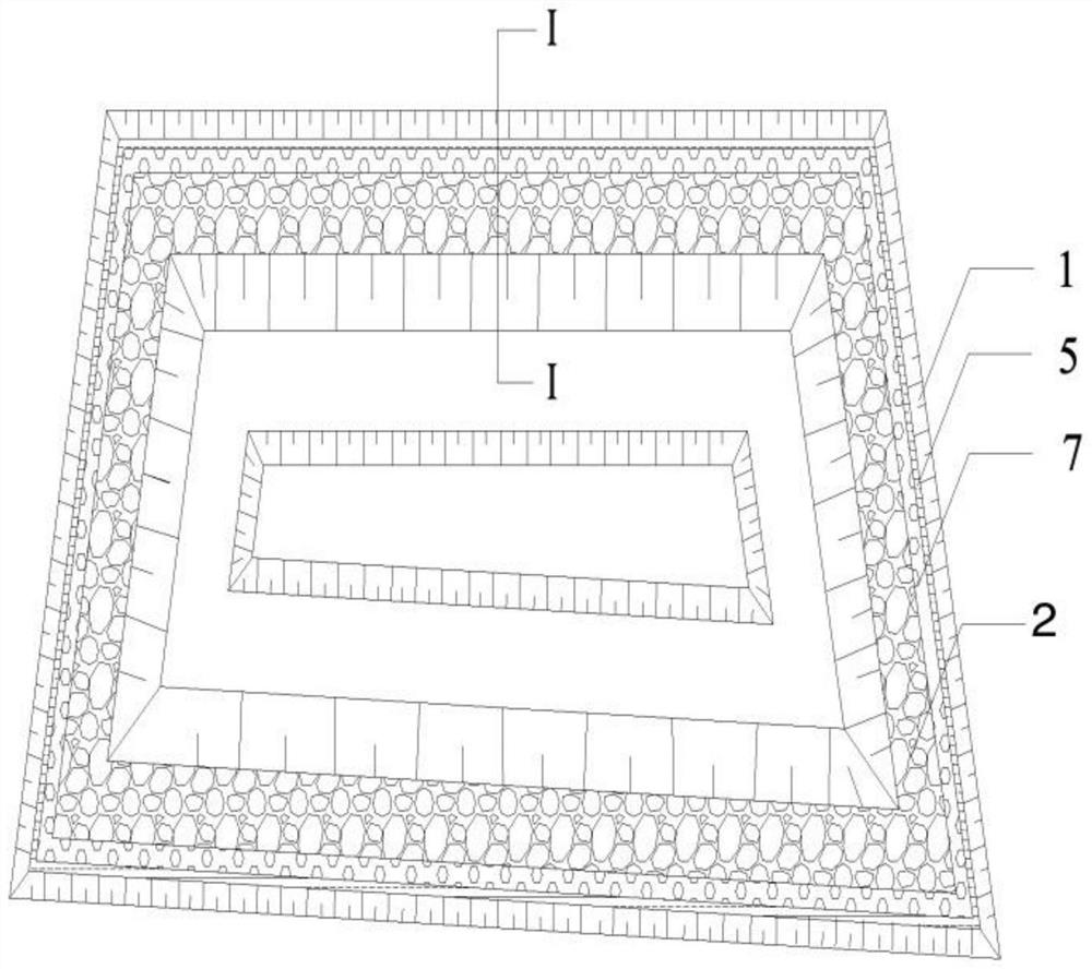 Composite protection structure of surface mine underground water layer