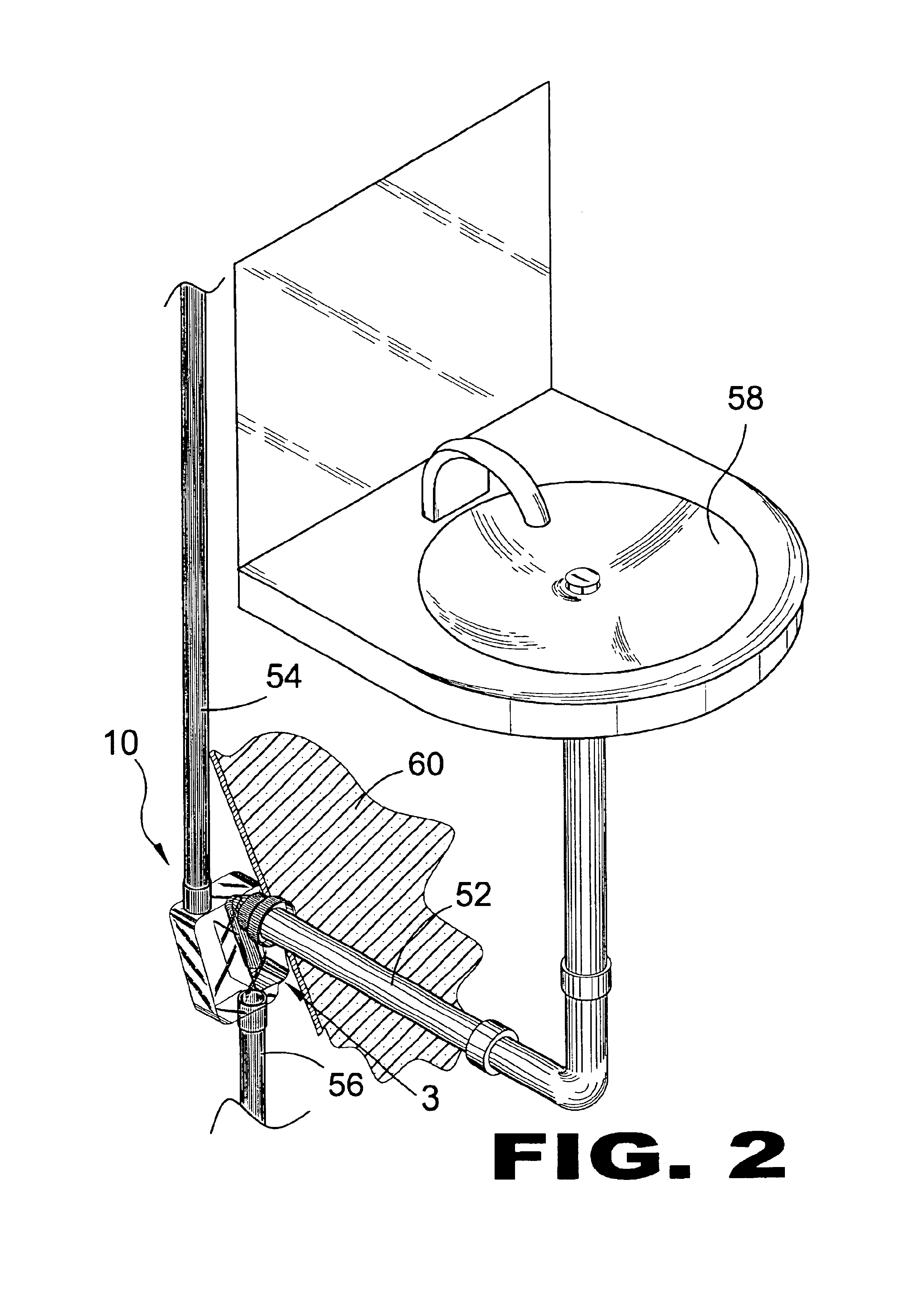 In-the-wall plumbing trap with integral waste and vent line