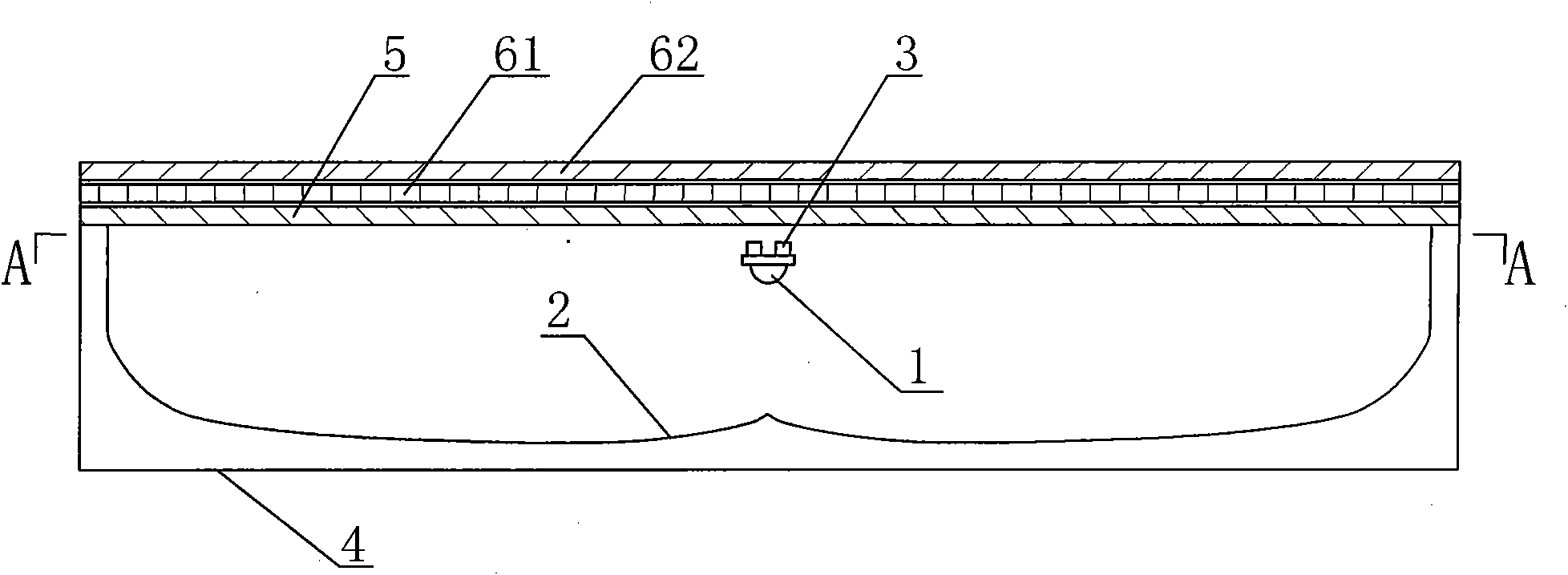 LED backlighting structure provided with converted light source and using free-form surface reflector