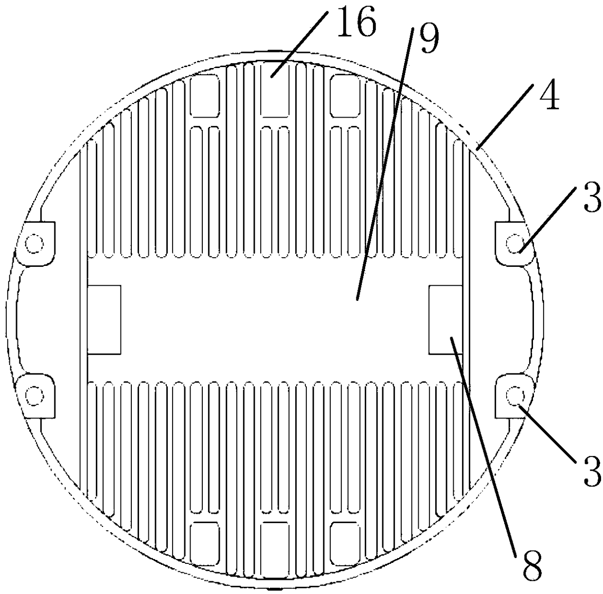 A switched reluctance motor controller mainboard radiator for a novel angle grinder and the angle grinder