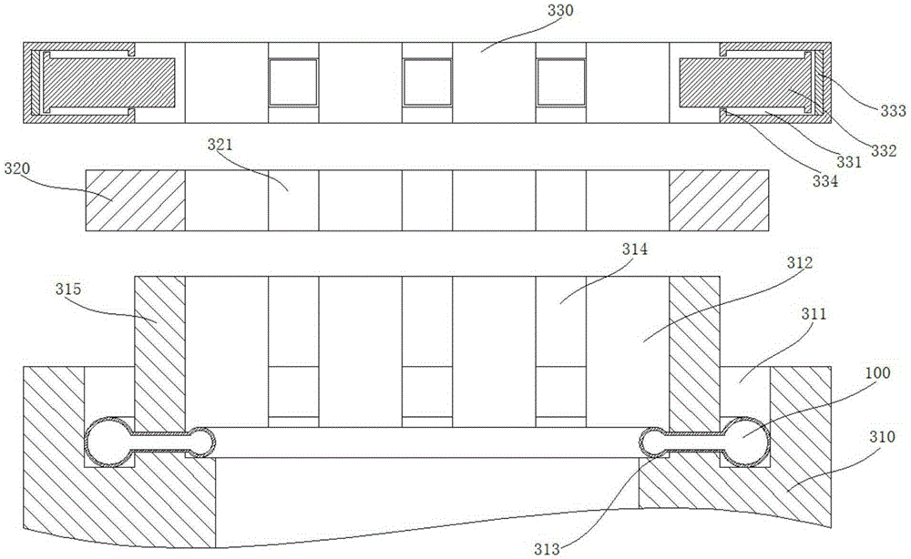 Bucket mouth structure for neodymium-iron-boron storage bucket