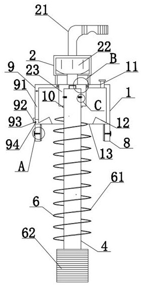 Dredging device for connecting plastic pipe of automobile water tank