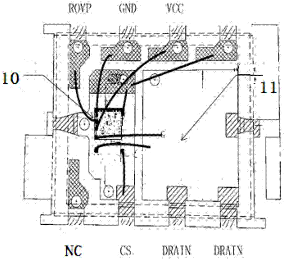 SOP8 package lead frame of high-power LED driving chip