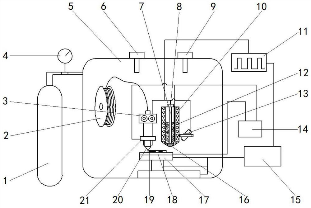 A uniform droplet/polymer space circuit combined printing device and method