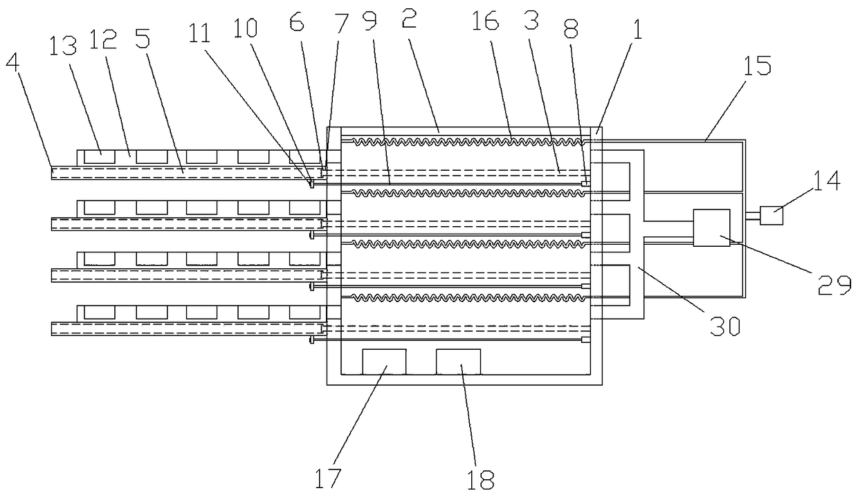 Glass ware containing rack capable of realizing effects of clearing dust