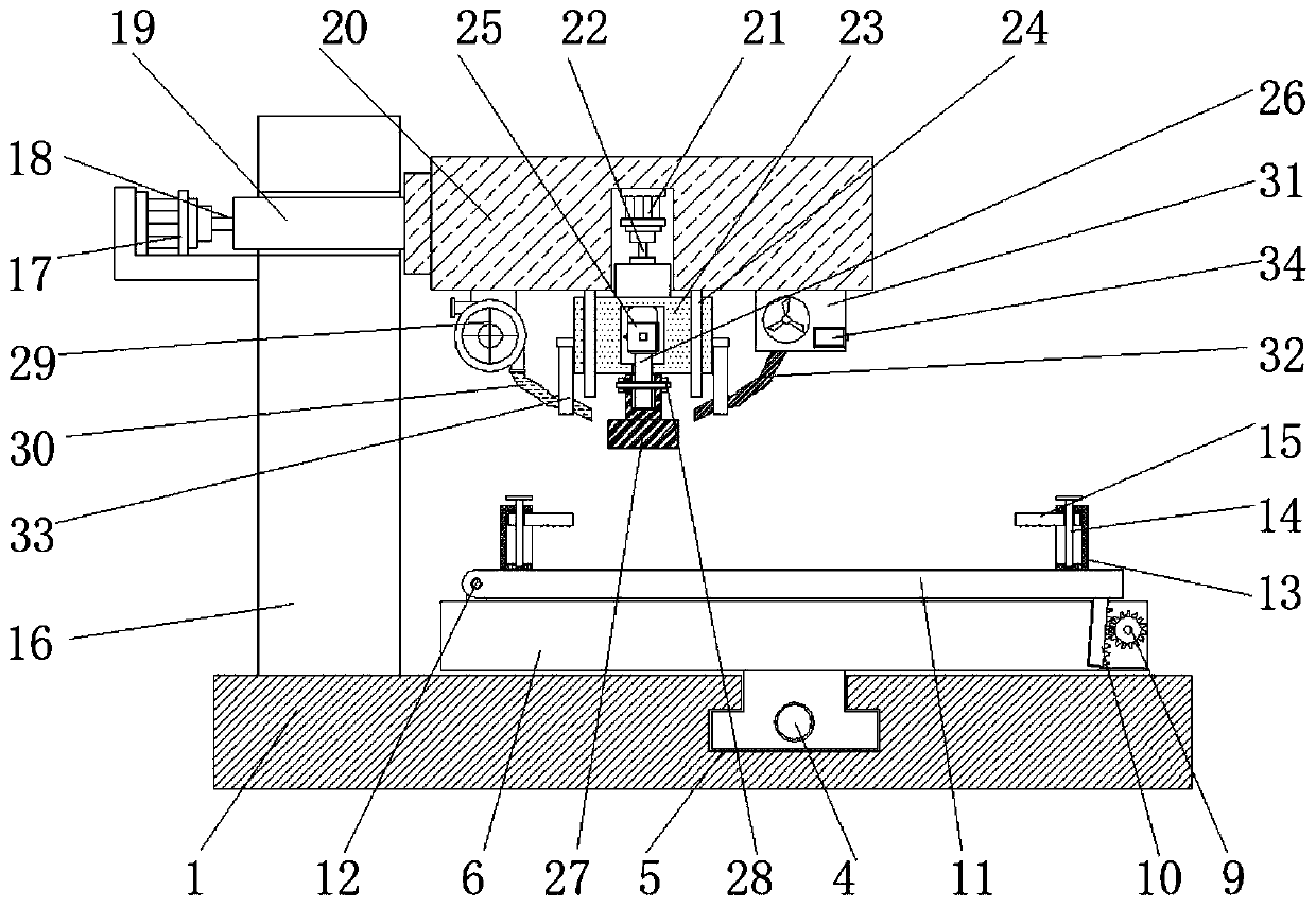 Bedroom boring machine capable of adjusting angle of material