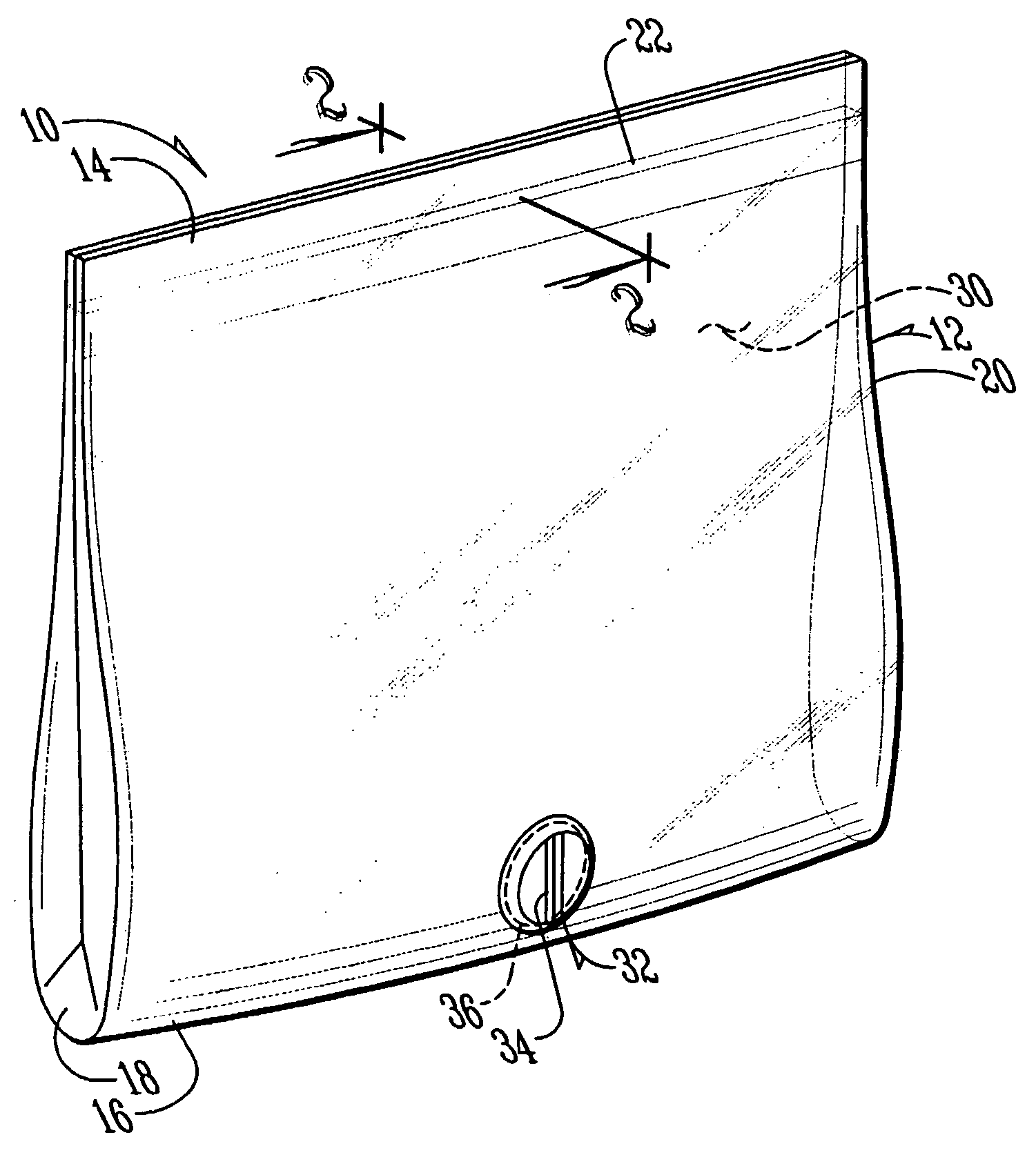 Vacuum bag with a valve adapted to hold fluids