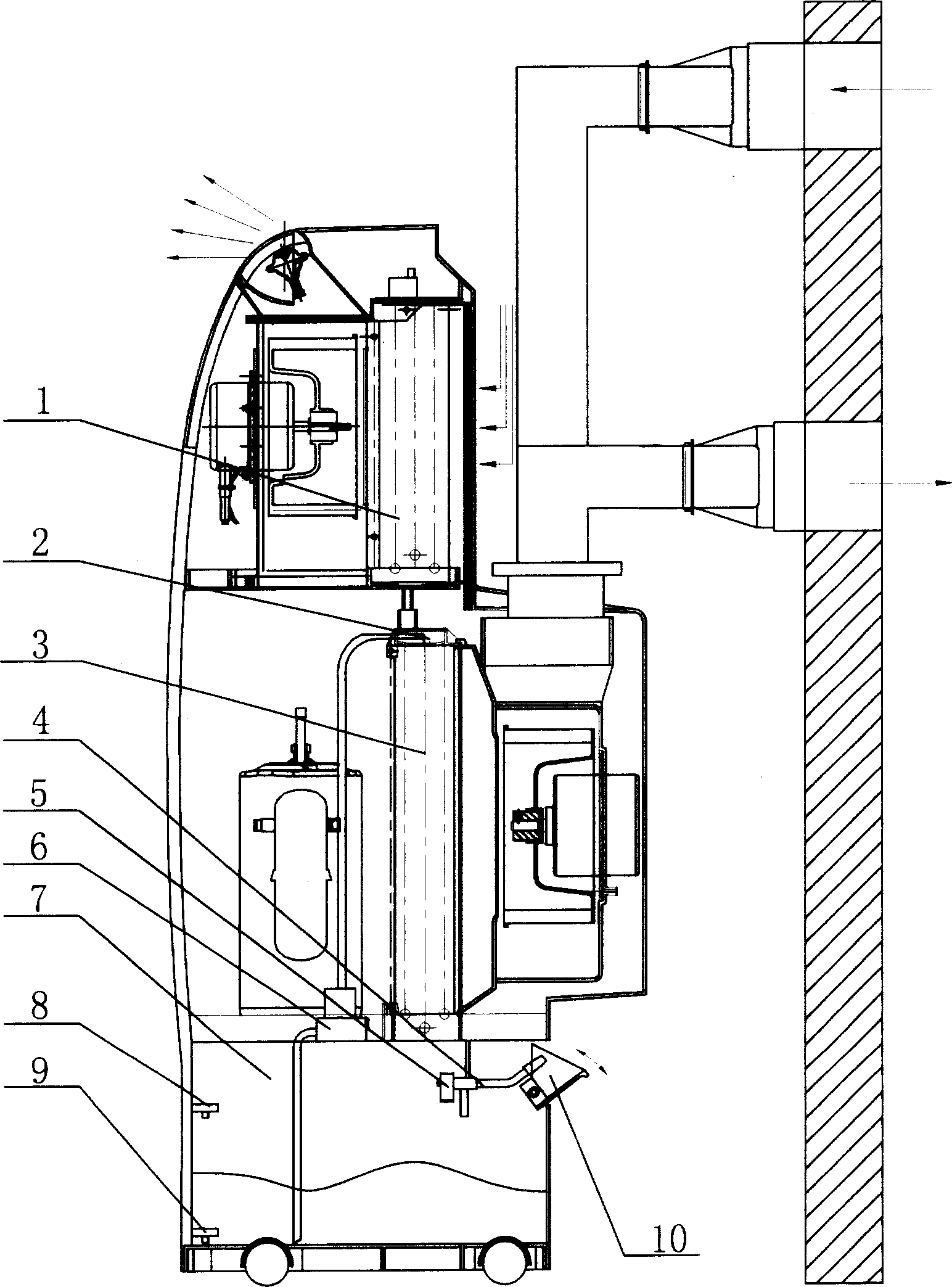 Water supplementing cooling type integrated air conditioner