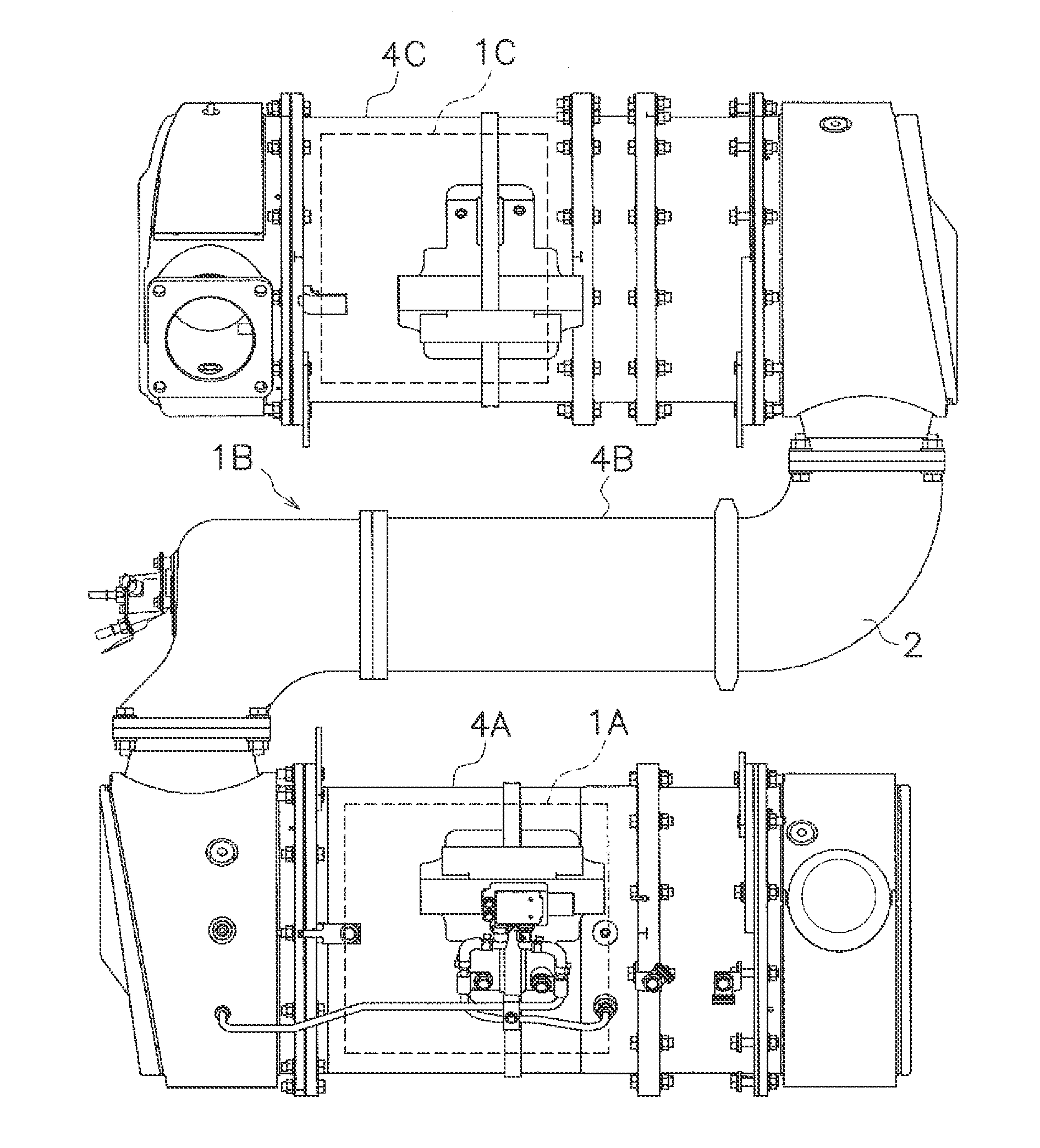 Reducing agent aqueous solution mixing device and exhaust gas post-treatment device