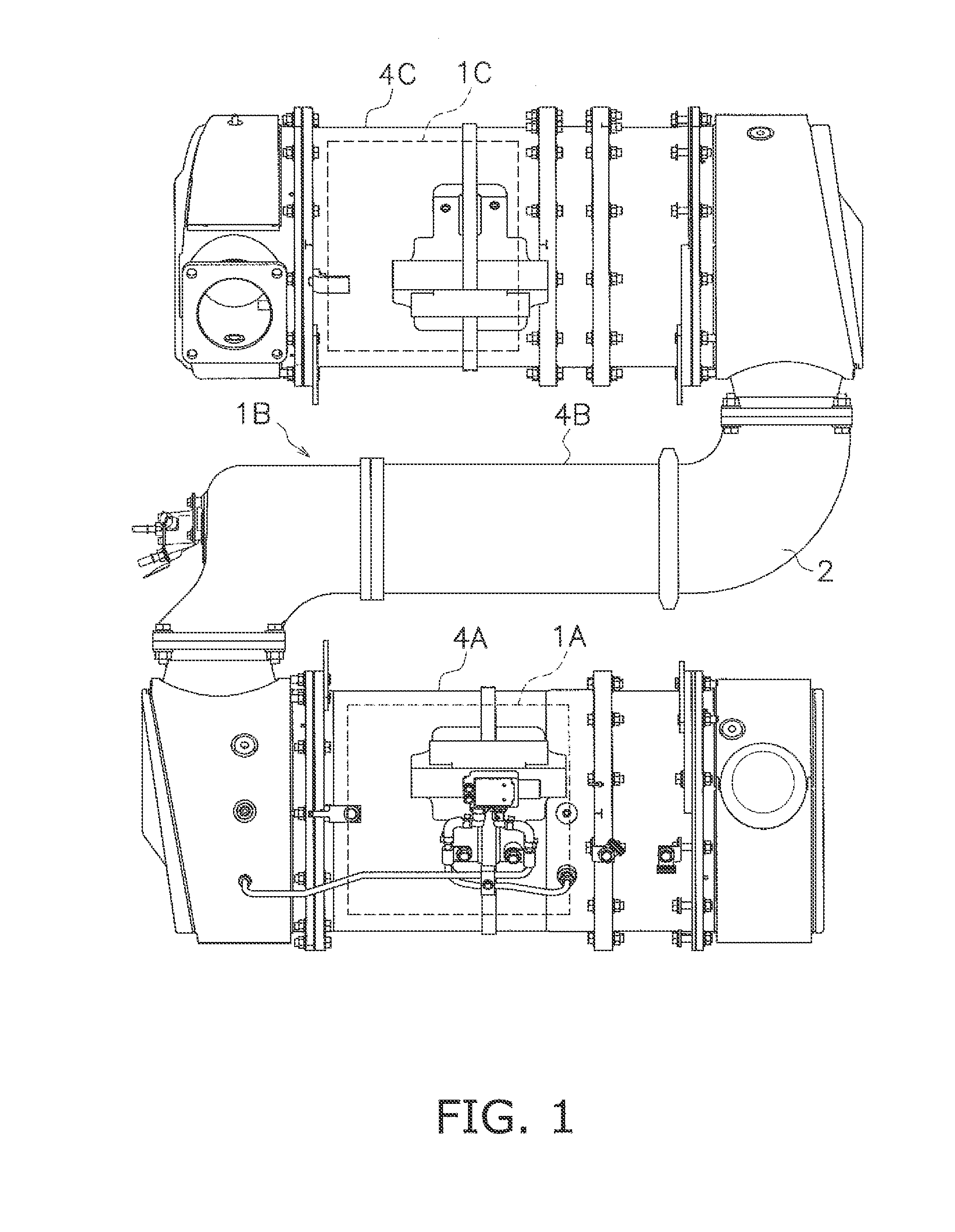 Reducing agent aqueous solution mixing device and exhaust gas post-treatment device