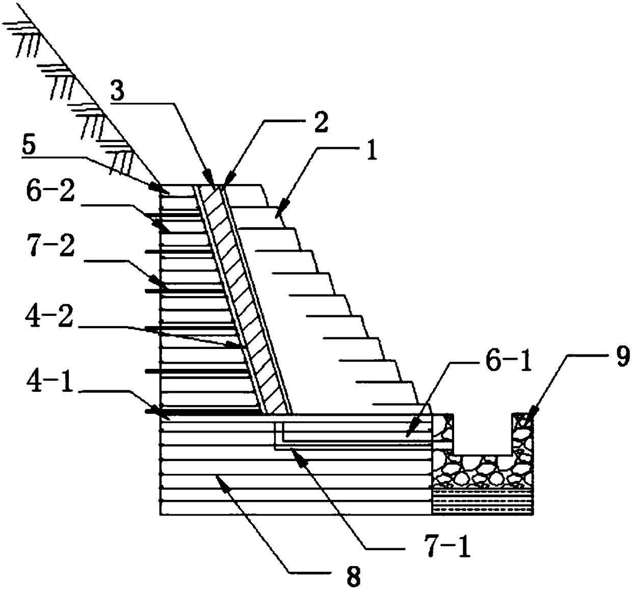 A honeycomb geocell retaining wall with ecological restoration function and its construction method