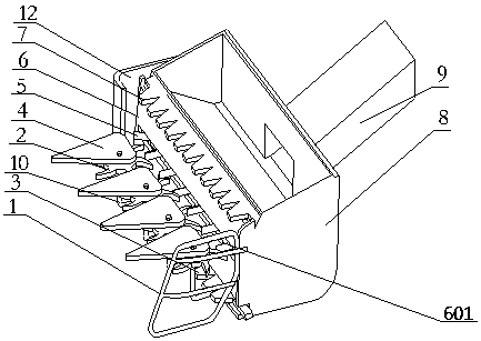 Combined harvester header for partitioned harvest of millet stalks and ears and application method thereof