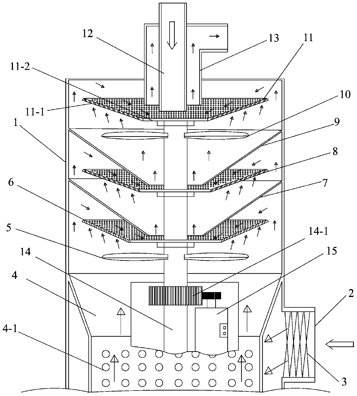 Front-section fermentation device for preparation of animal waste organic fertilizer