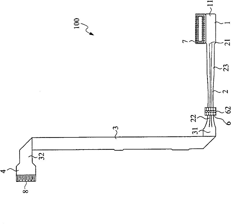 Flexible circuit cable with cluster section