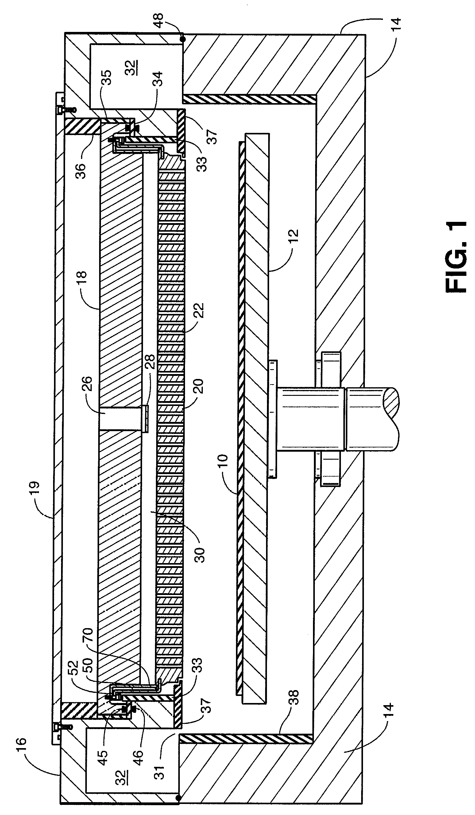 Gas sealing skirt for suspended showerhead in process chamber