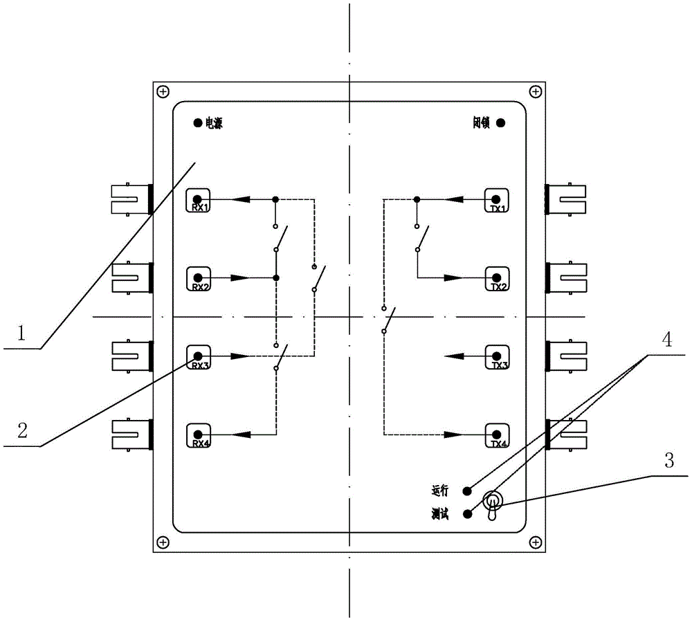 Working method of switching optical path interface mechanism for test of relay protection device