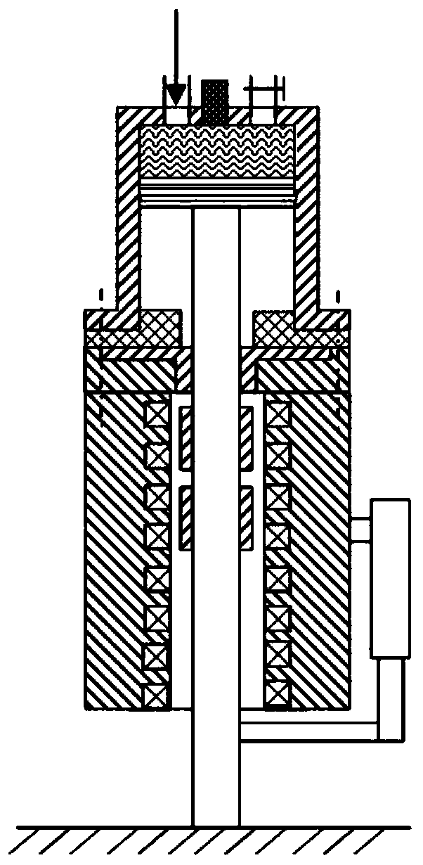 Fire blast-electromagnetic complex drive jumping mechanism