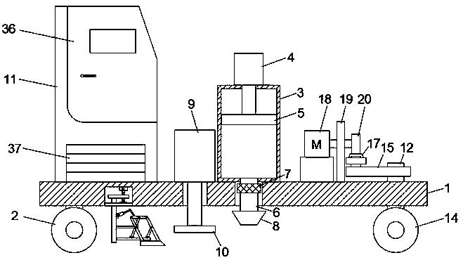 Residential area asphalt pavement paver capable of swinging from side to side