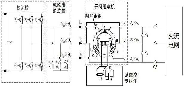 Synchronous motor-based power electronic grid-connected device and control method thereof