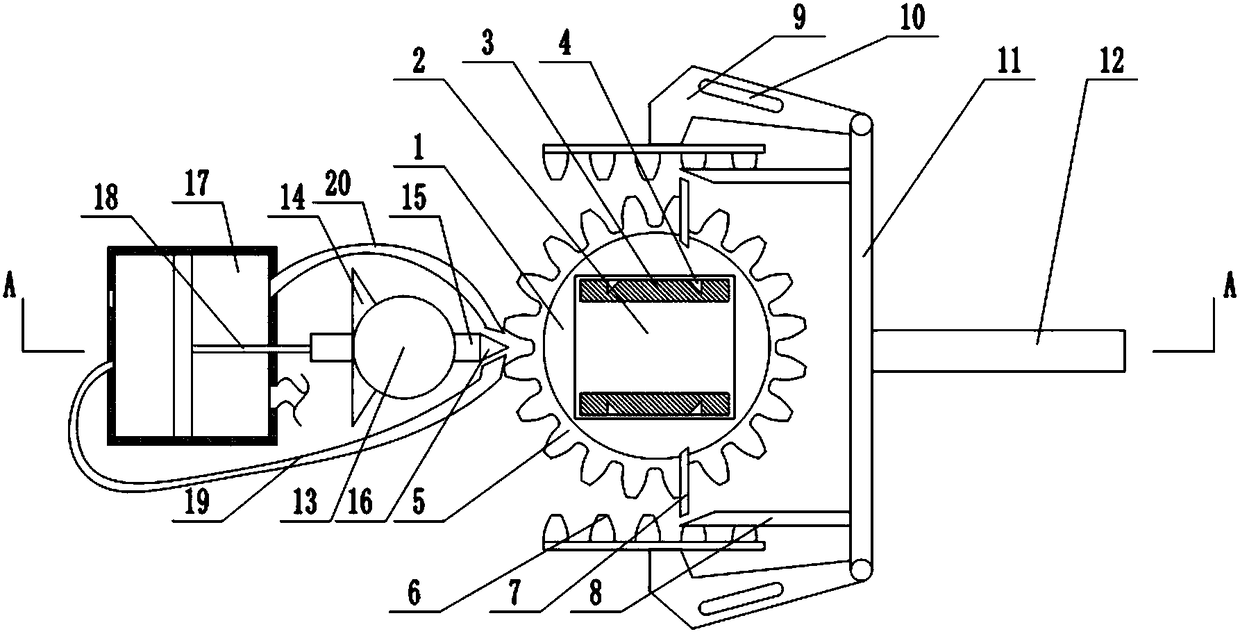 Processing device for slot in shape of Chinese character 'wang'