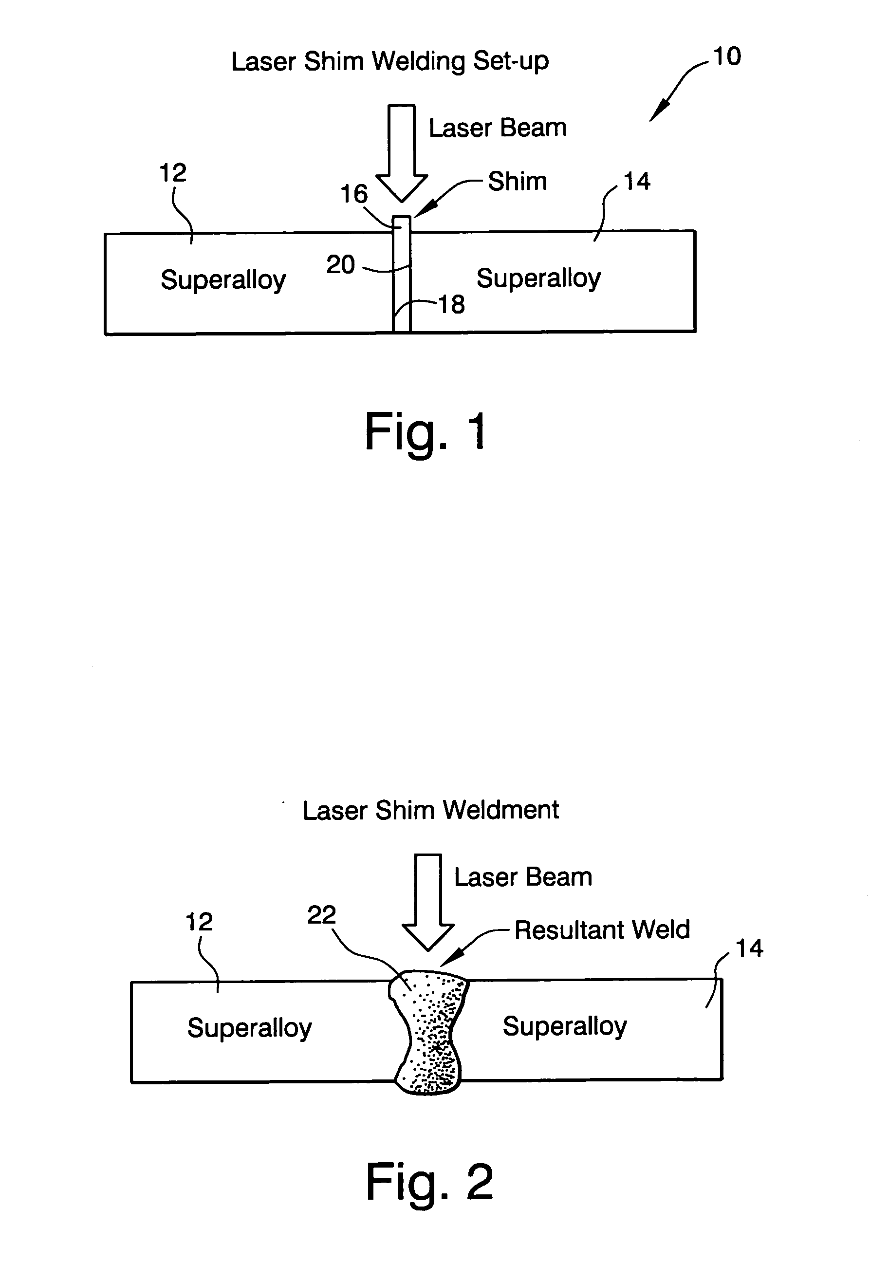 Shimmed laser beam welding process for joining superalloys for gas turbine applications