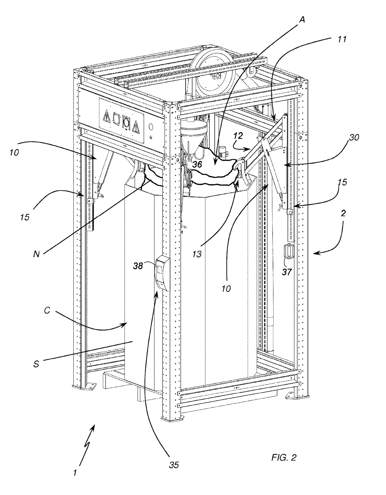 Emptying device for storage containers of granular materials or the like