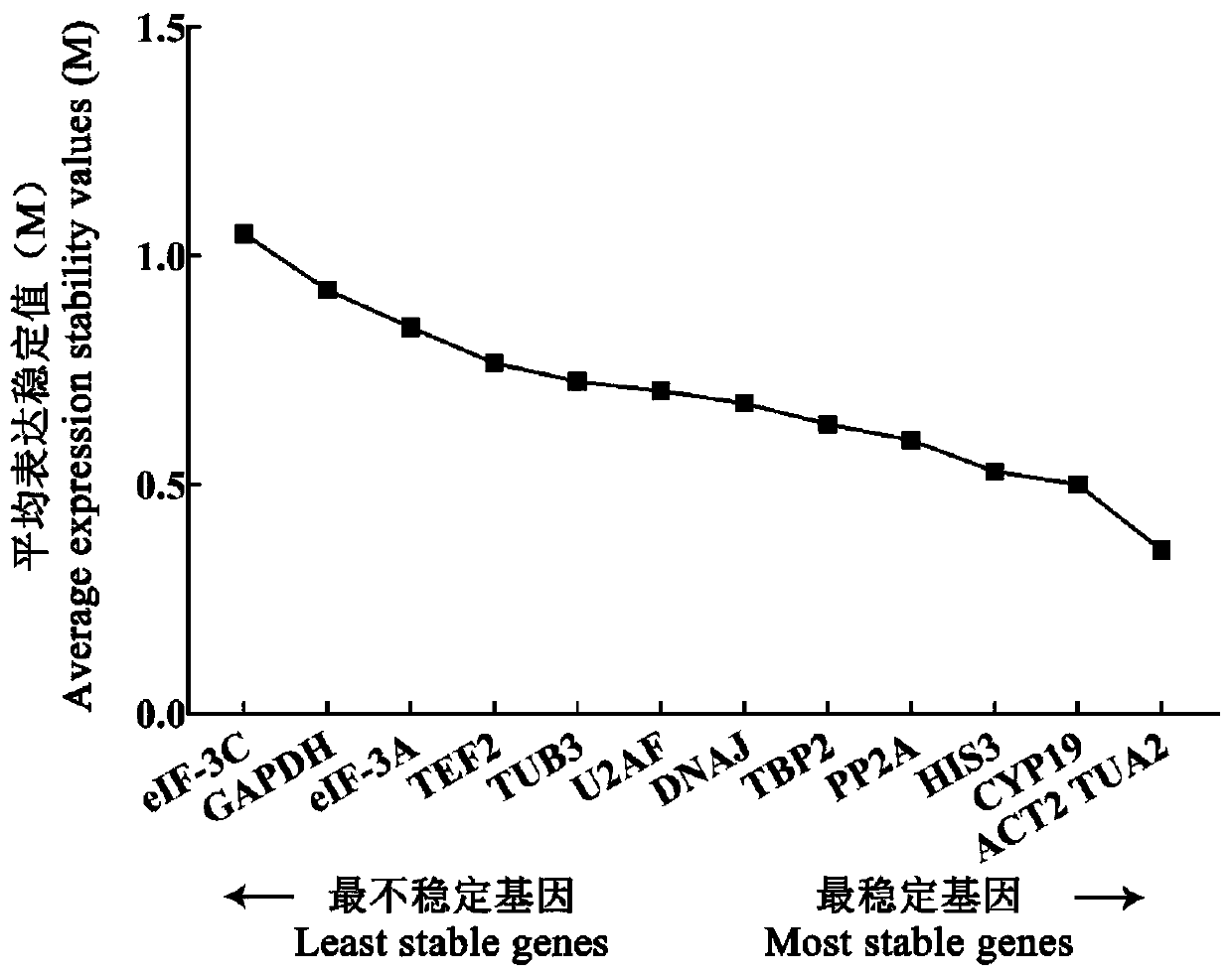 Fluorescent quantitative internal reference genes of elymus sibiricus under different stress conditions and primer and application thereof