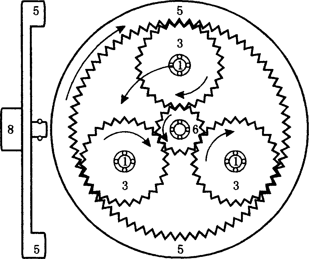 Straight moving style gear speed increasing (reducing) device