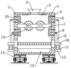 A crushing sand making machine with shock absorption function