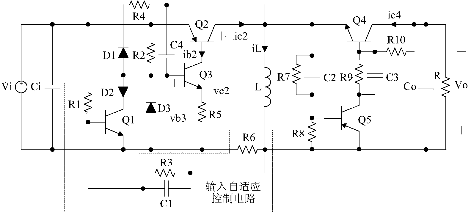 Input adaptive auto-excitation type Buck-boost converter