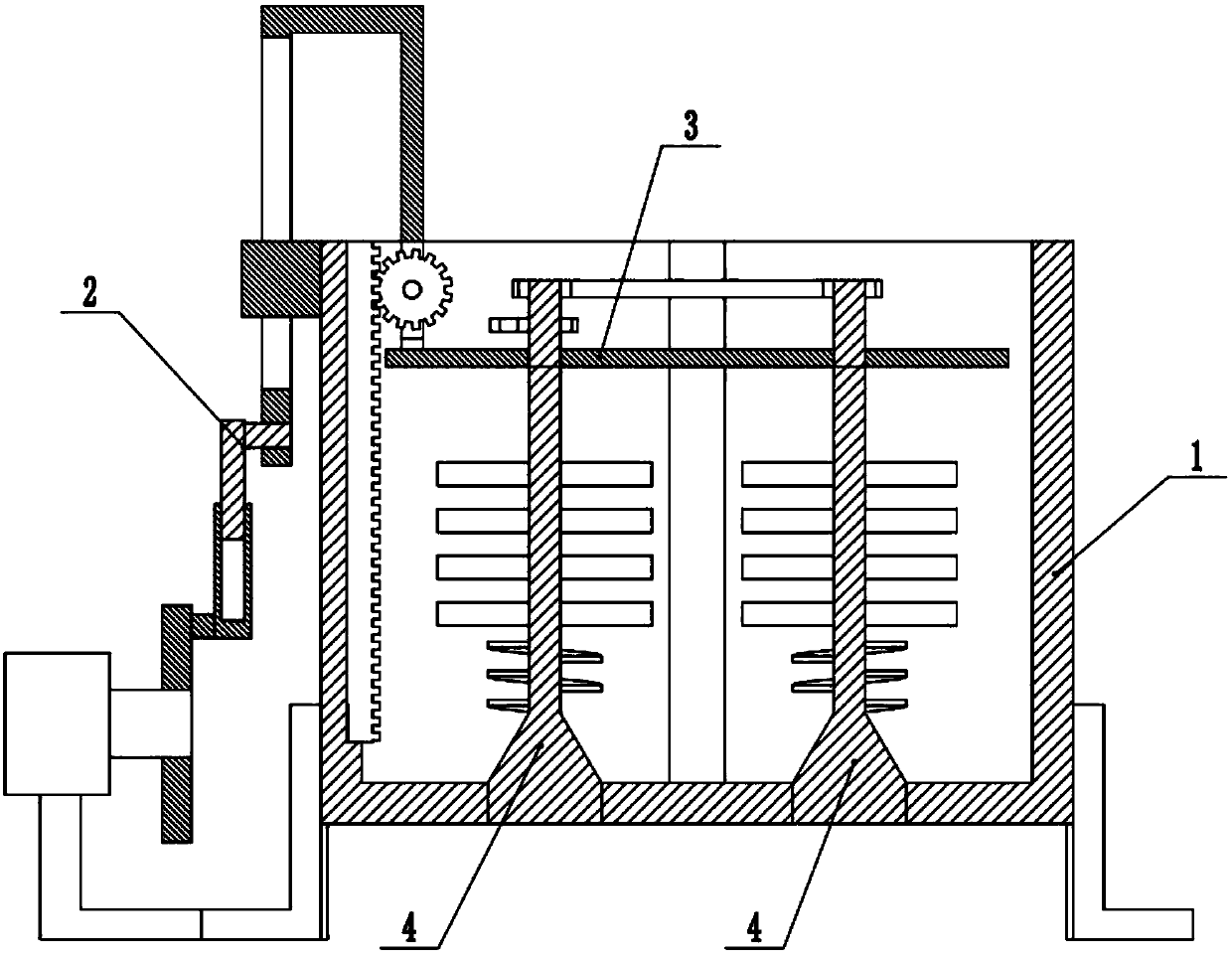 Intermittent feeding device for animal husbandry ingredients