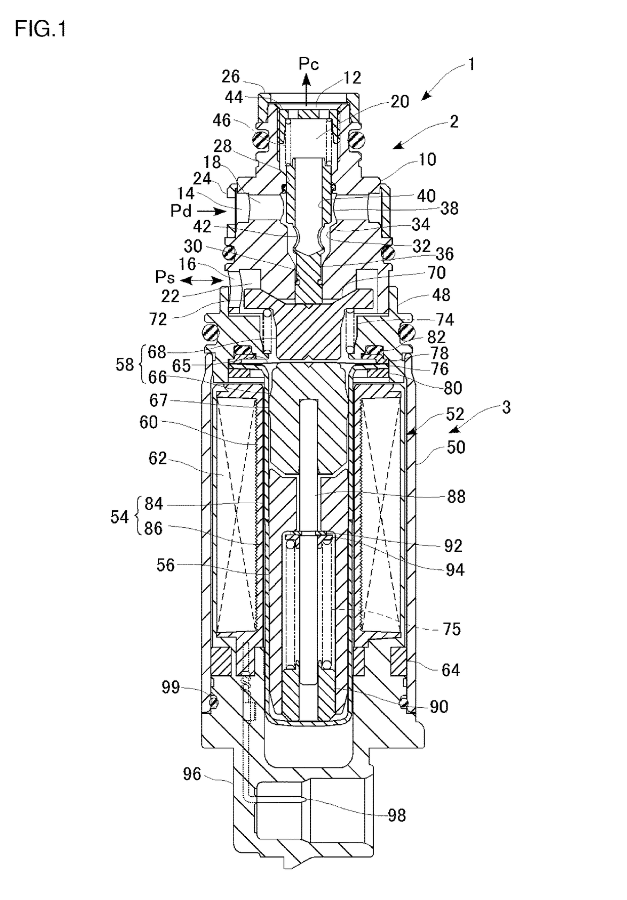 Control valve for a variable displacement compressor