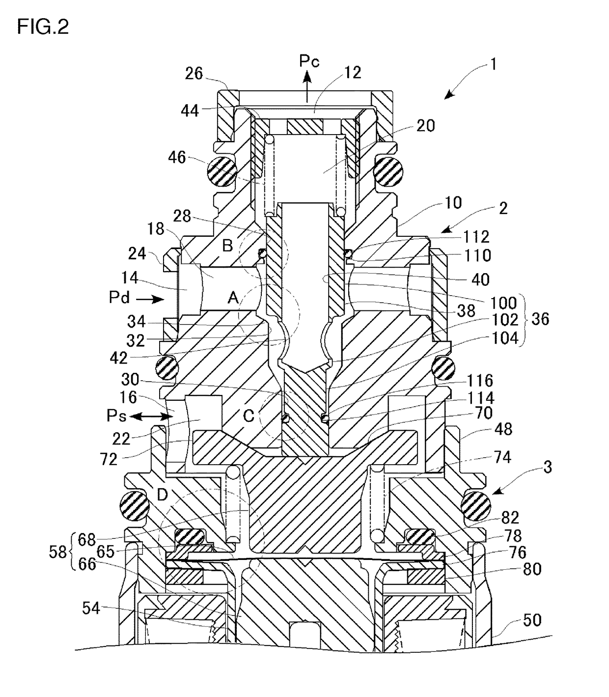 Control valve for a variable displacement compressor