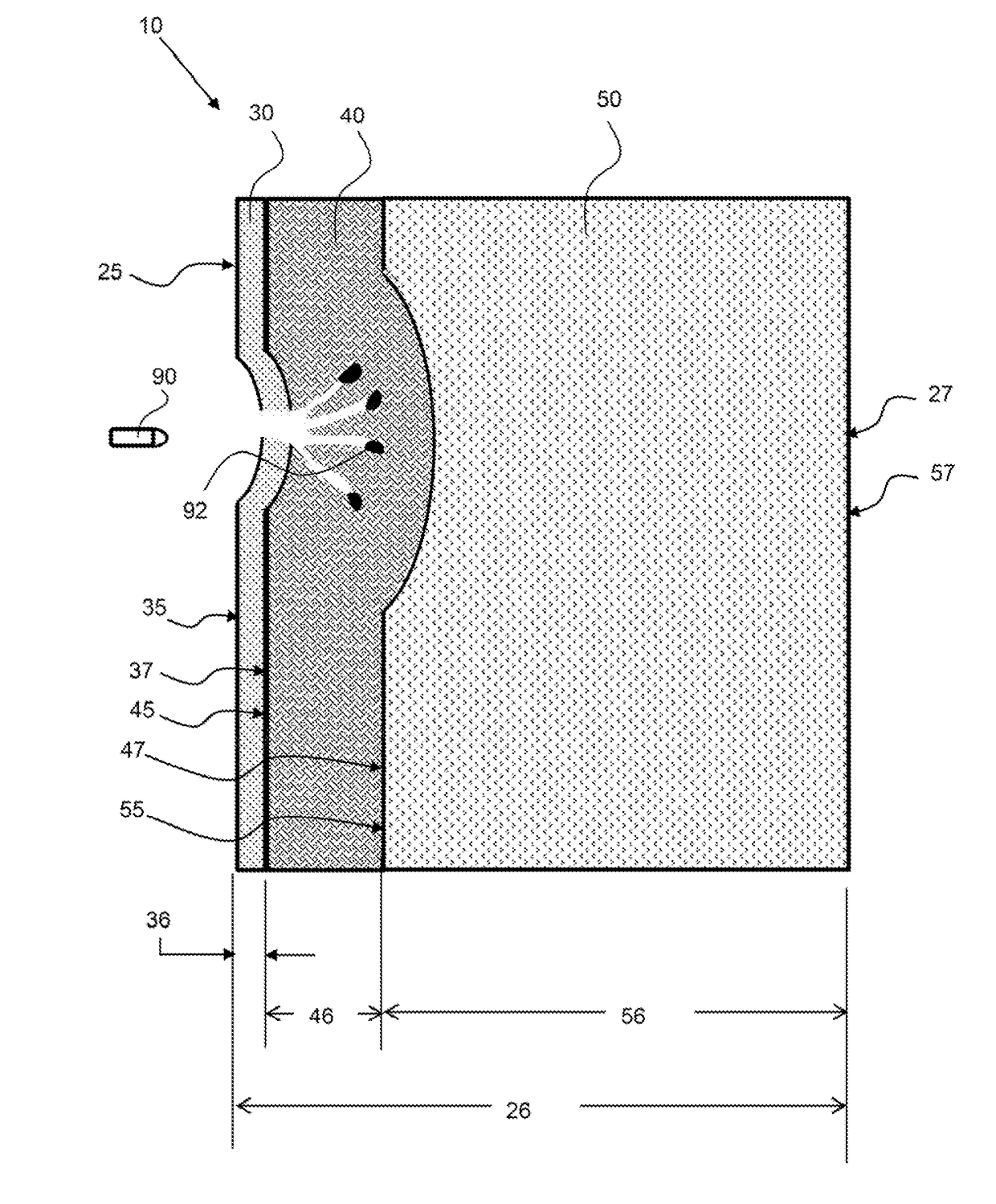 Low loss tri-band protective armor radome