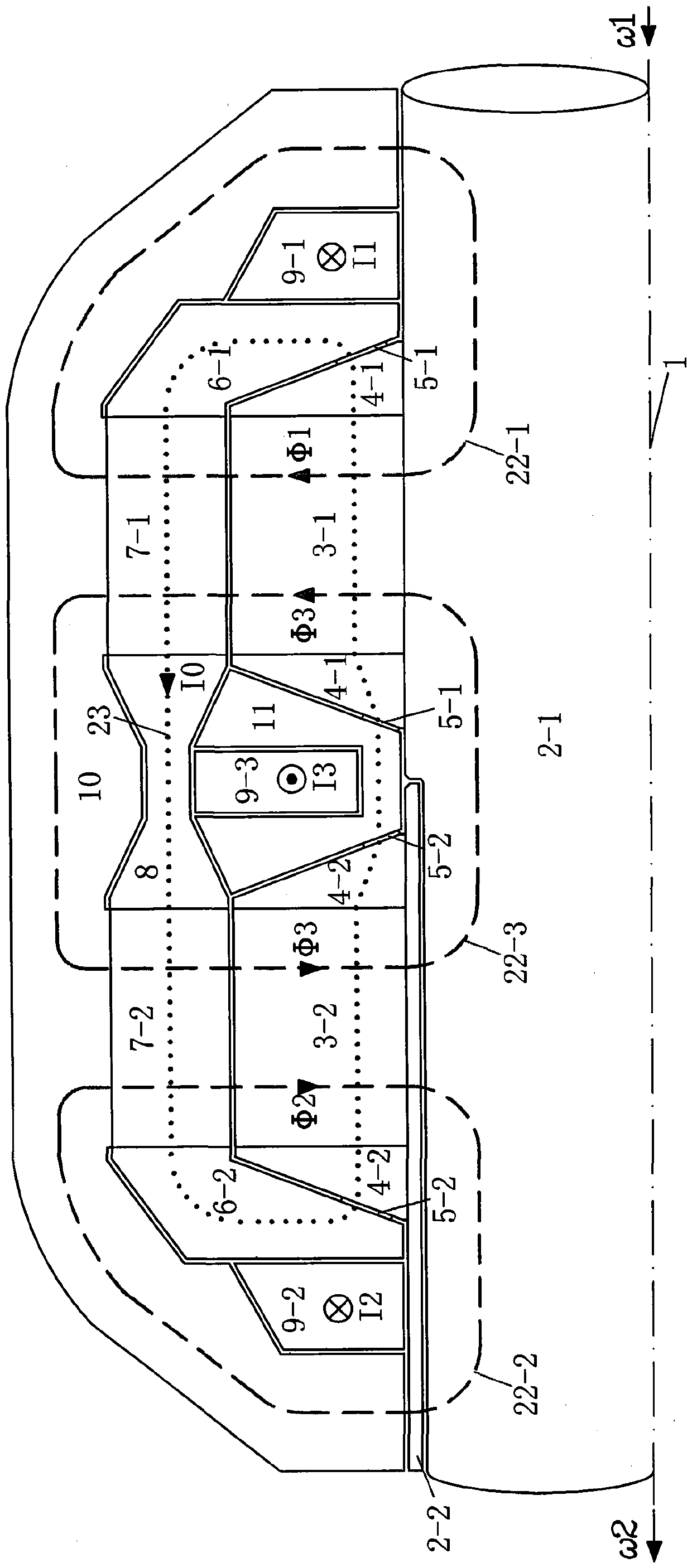 Wind power generation system with unipolar DC electromagnetic drive