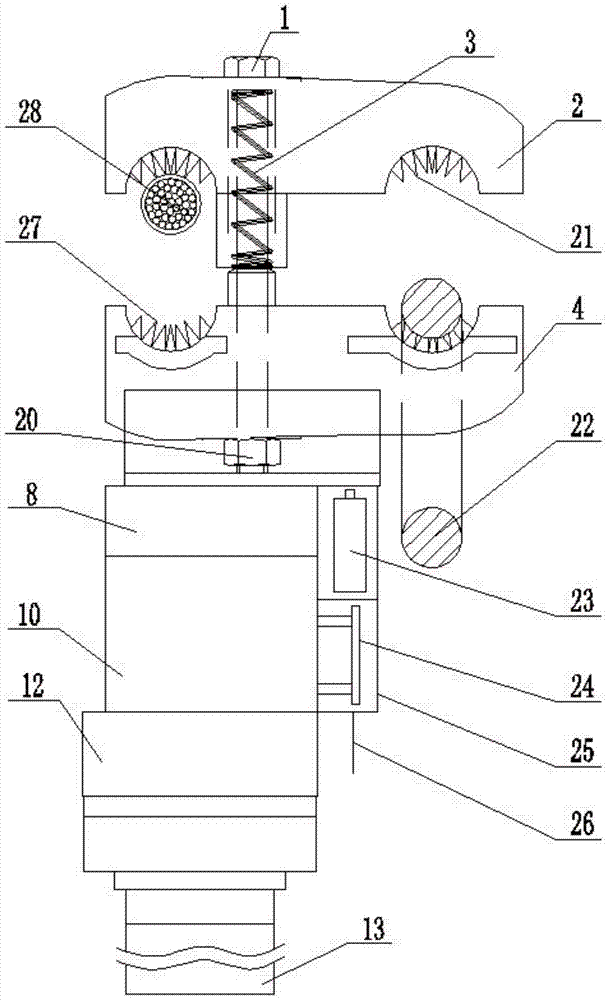 Intelligent insulation wire puncturing grounding clamp