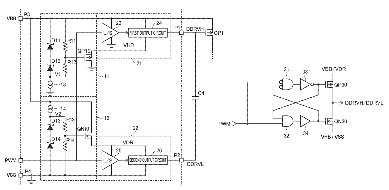 Semiconductor device, light emission control circuit, and electronic appliance