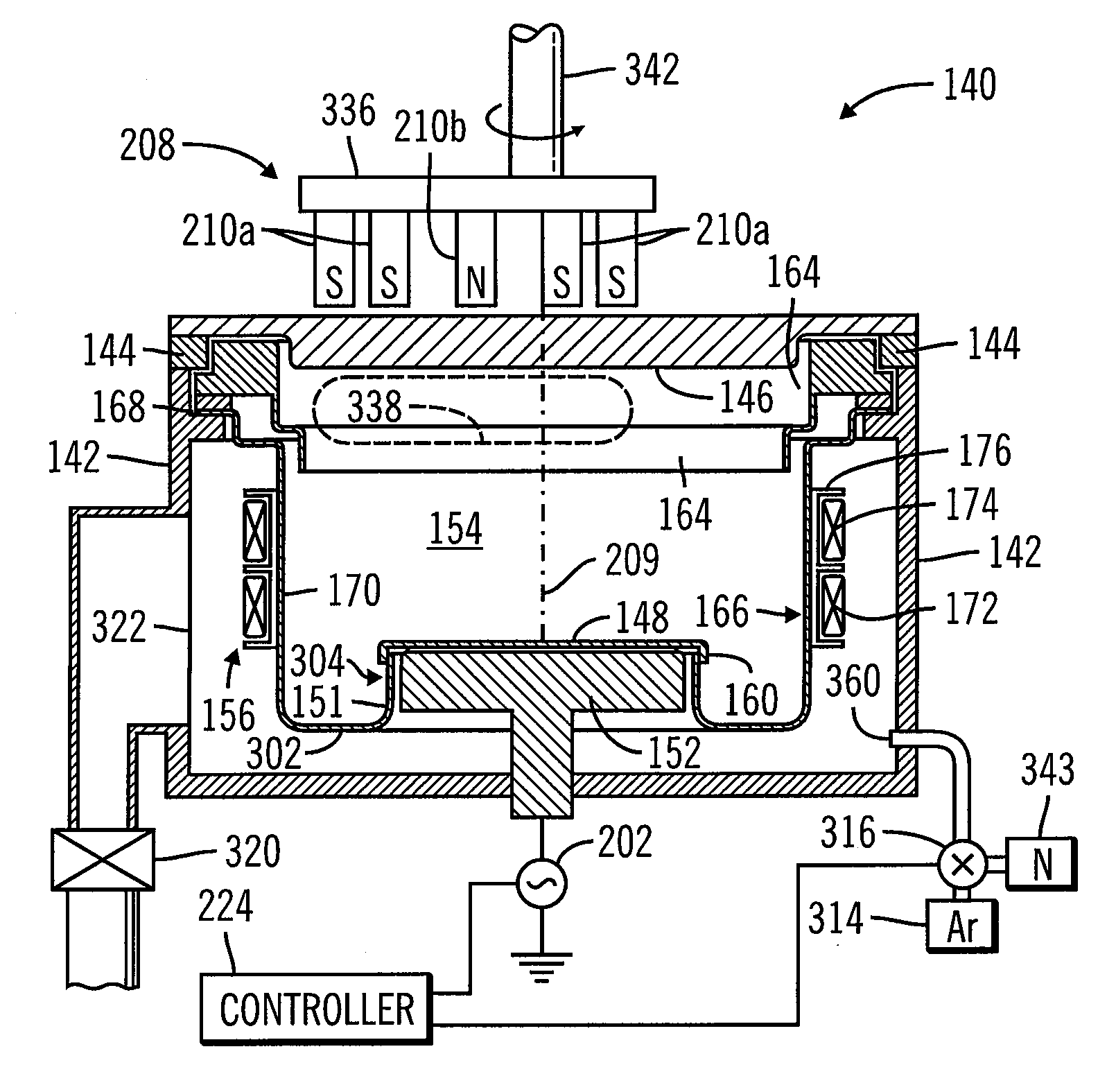 Self-ionized and capacitively-coupled plasma for sputtering and resputtering