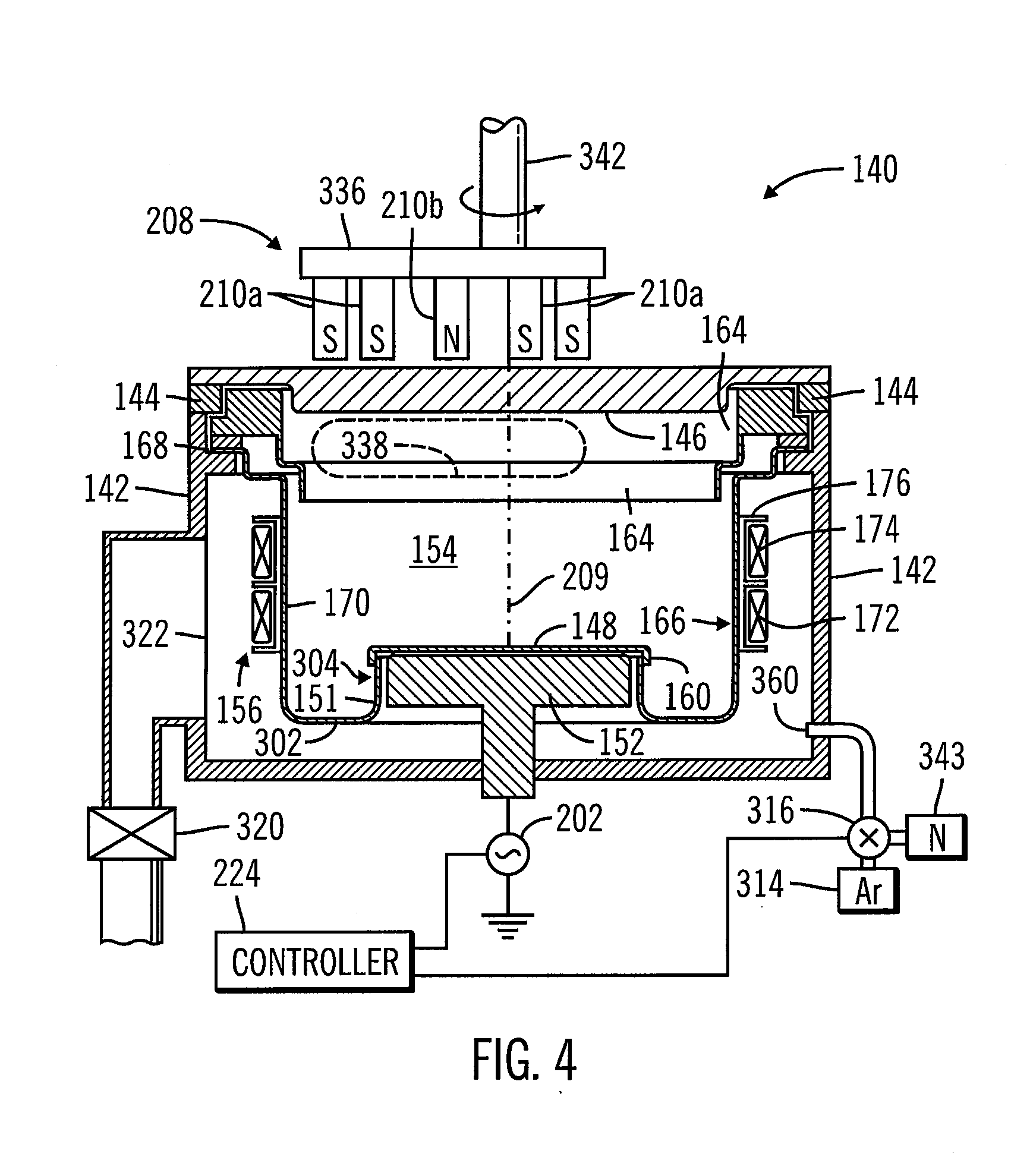 Self-ionized and capacitively-coupled plasma for sputtering and resputtering