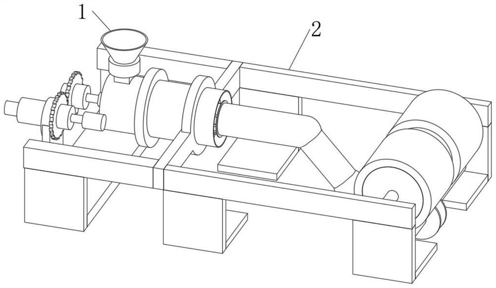 Continuous production device for edible calcium carbonate