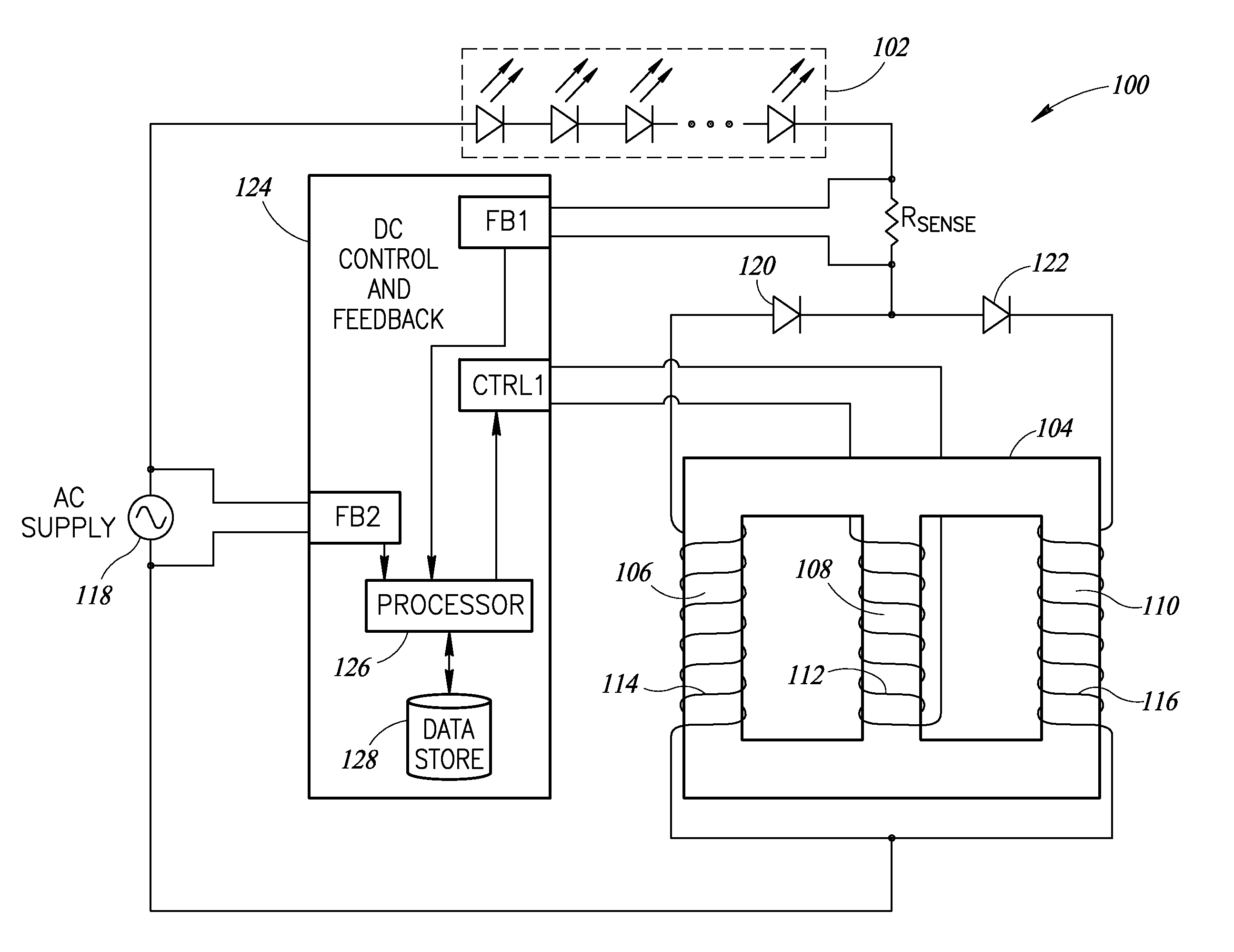 High efficiency power controller for luminaire