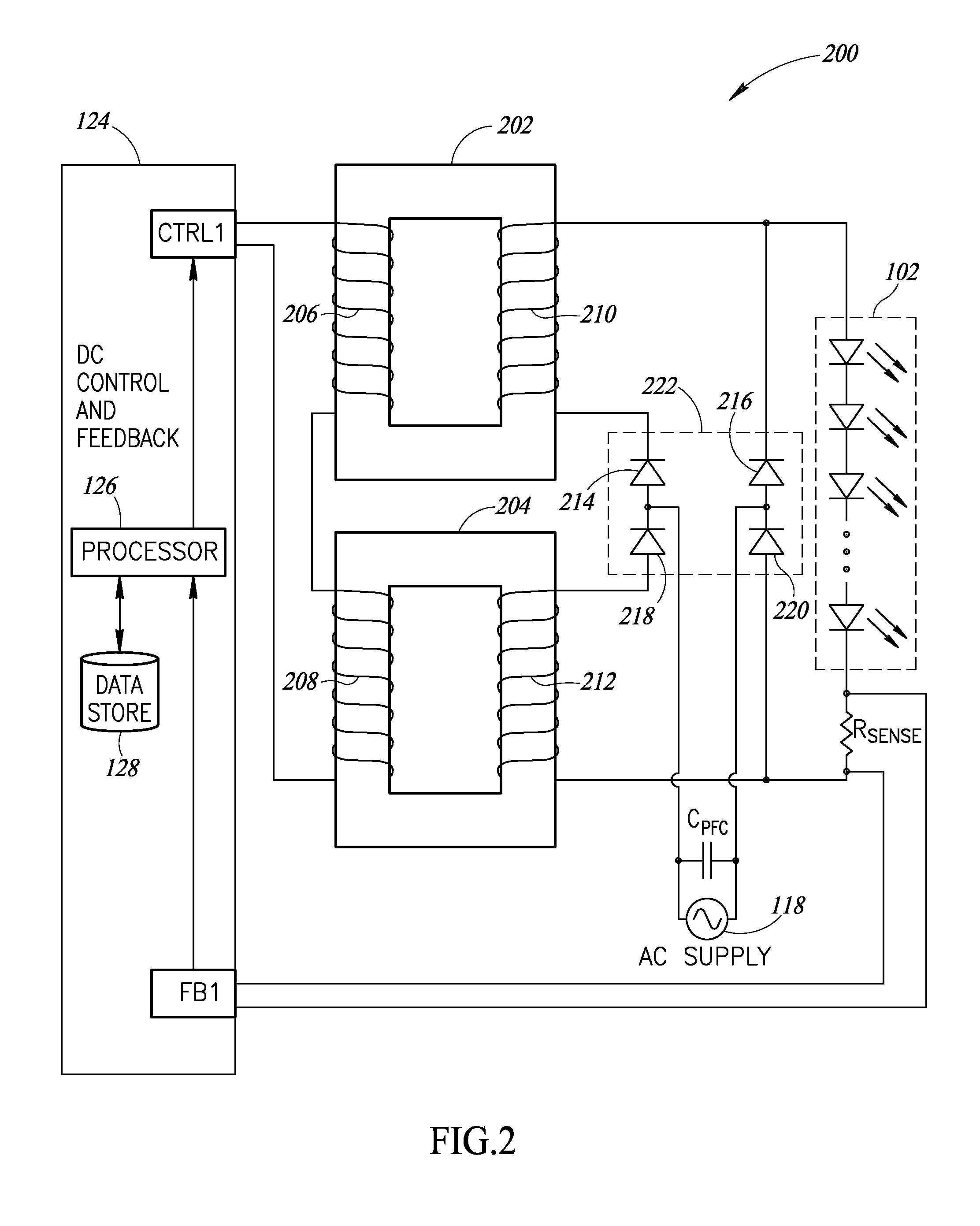 High efficiency power controller for luminaire