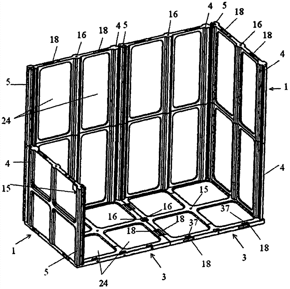 Dismountable-mountable and capacity-increasable jointed board type turnover box provided with shock mitigation system