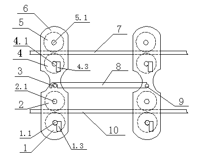 Equipotential outlet trolley for double bundle conductor