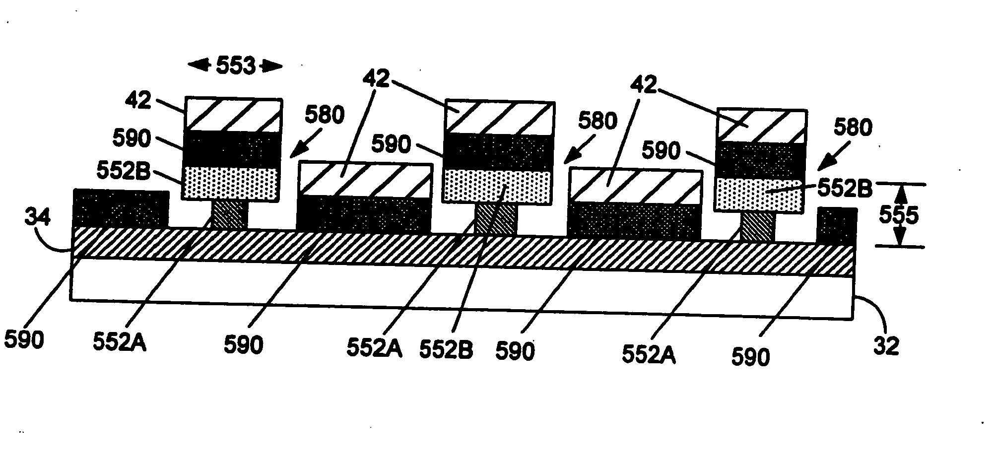 Deposition of permanent polymer structures for OLED fabrication