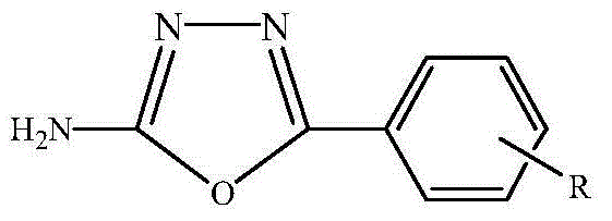 2-amido-5-substituted-1,3,4-oxadiazole as well as preparation method and application thereof