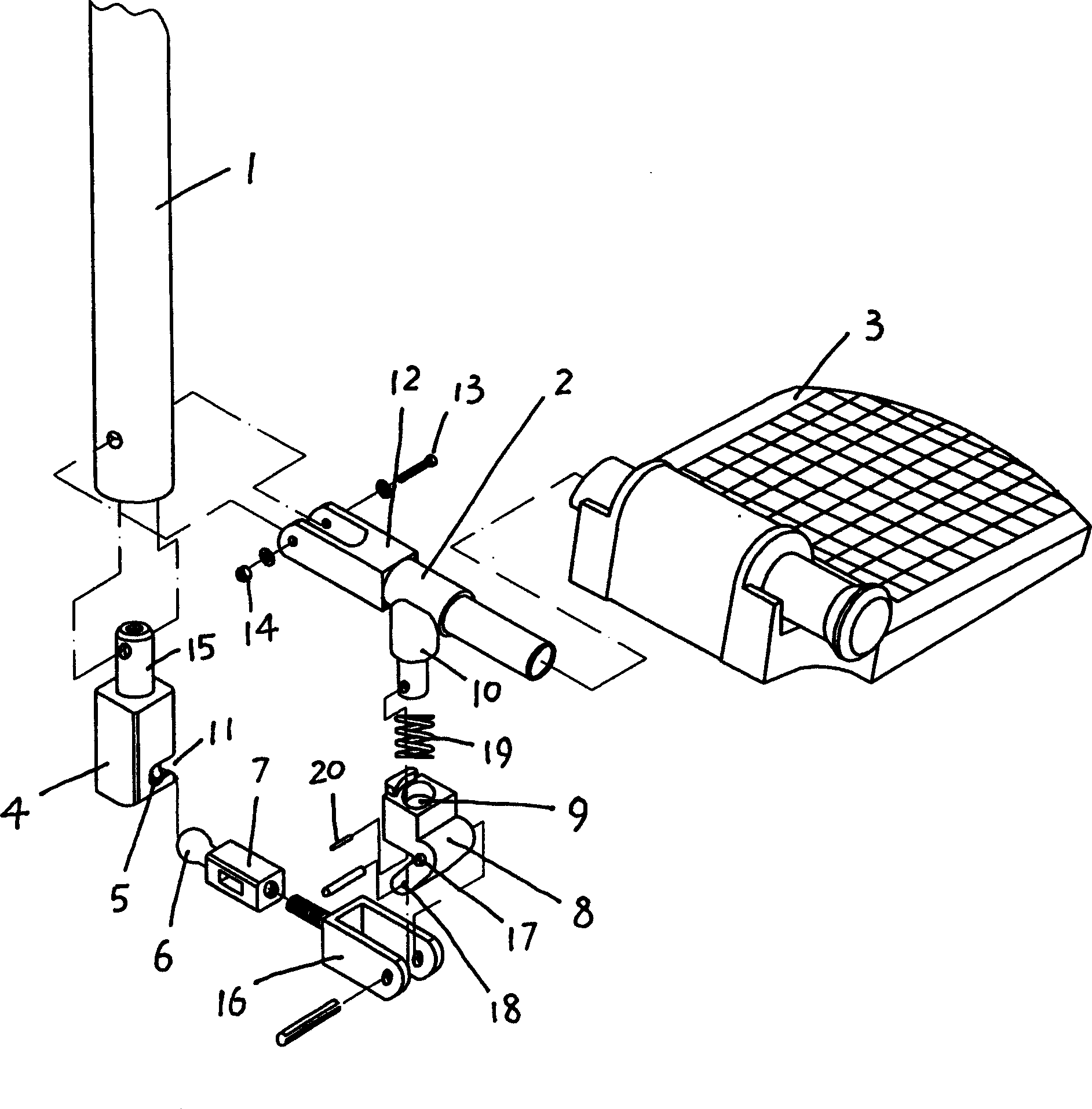 Turn-over adjuster for foot rest of wheel chair