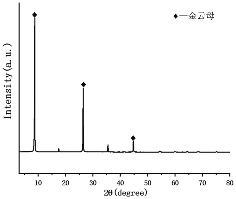 Vermiculite synthesized by phlogopite hydrothermal reaction and preparation method thereof