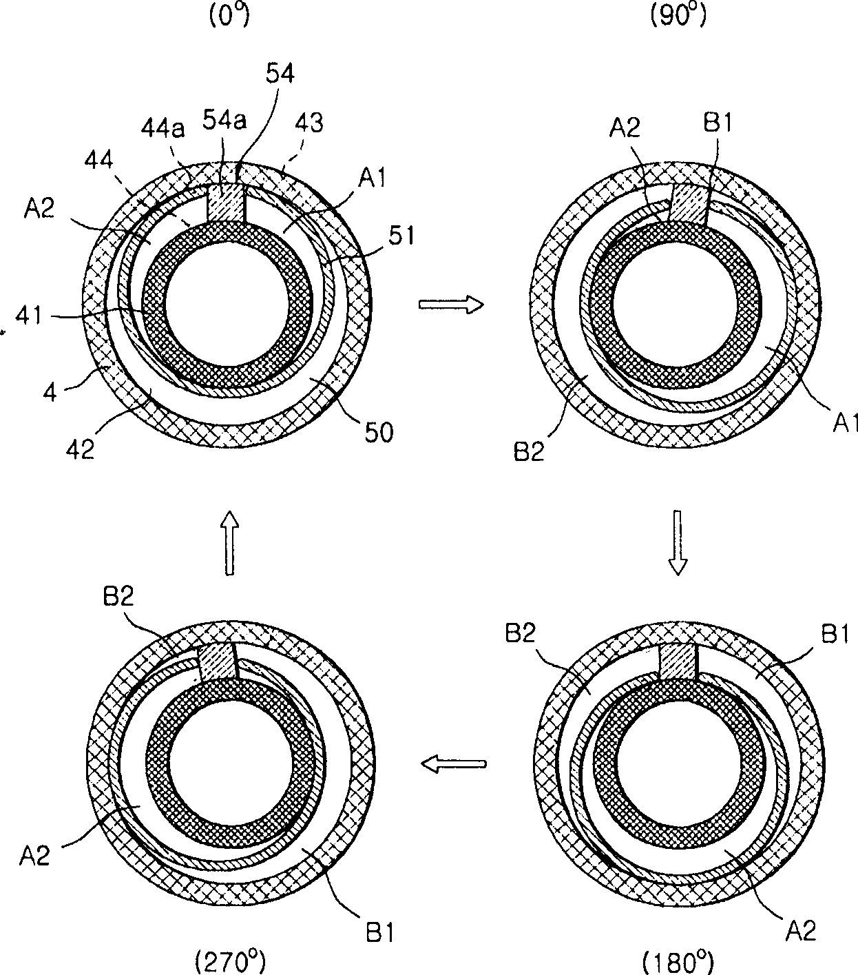 Compression unit of orbiting vane compressor